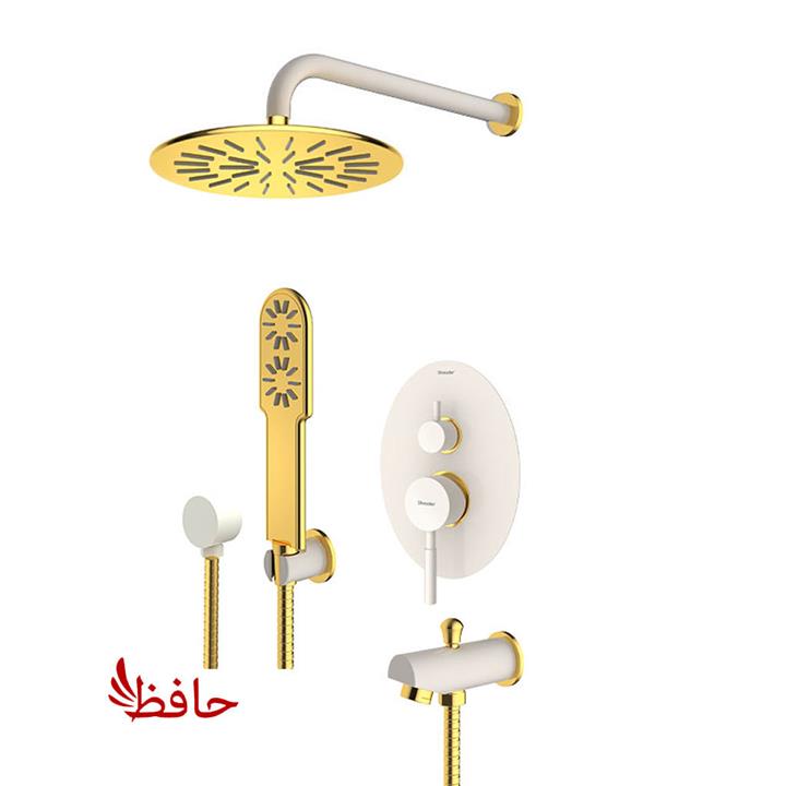شیر حمام توکار شودر مدل روگن تیپ 4 BRASS شیری طلا